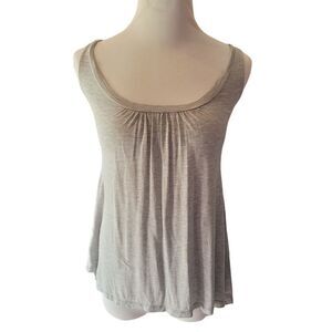 Goldie Tank XS Black Ribbon Tie Open Back‎ Lightweight Cotton Soft Gray Summer